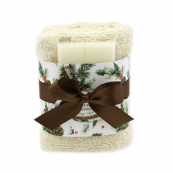 Schafmilchseife 35g mit Waschtuch, Vintage Style Christmas