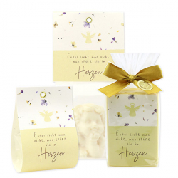 Schutzengel mit Spruch "Engel sieht man nicht,..."