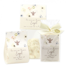 Schutzengel mit Spruch "Du bist der Beweis,..."