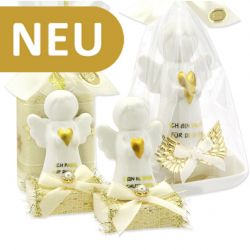 Guardian angel with a heart - white gold