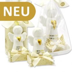 Schutzengel mit Herz - weiß gold