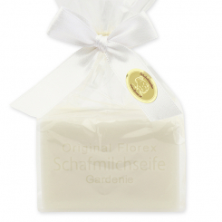 Sheep milk soap square 100g in a cellophane bag, Gardenia 