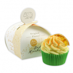 XL Badebutter-Cupcake 90g, Orangenspalte/Orange, in der Geschenkschachtel 