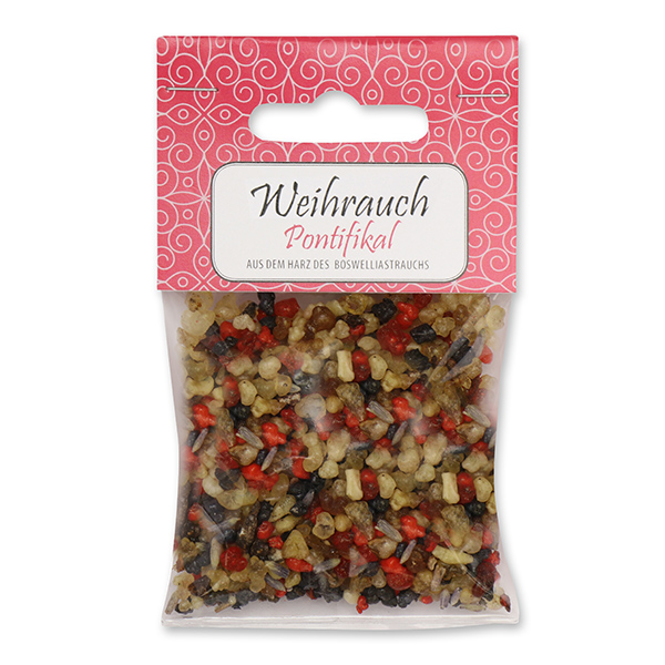 Incense mix 25g in a cellophane bag with a card, "Pontifikal" 