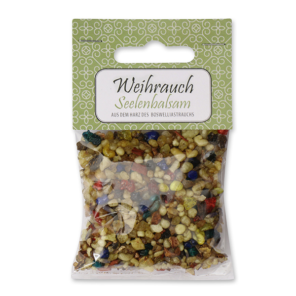 Incense mix 25g in a cellophane bag with a card, "Seelenbalsam" 