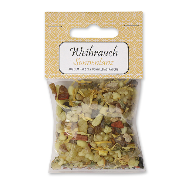 Weihrauchmischung 25g im Cello mit Kärtchen, Sonnentanz 