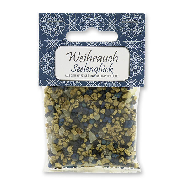 Incense mix 25g in a cellophane bag with a card, "Seelenglück" 