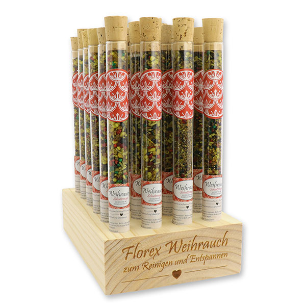 Aufsteller Holz befüllt mit Weihrauchmischung 18g in der Phiole, Schutzengel 