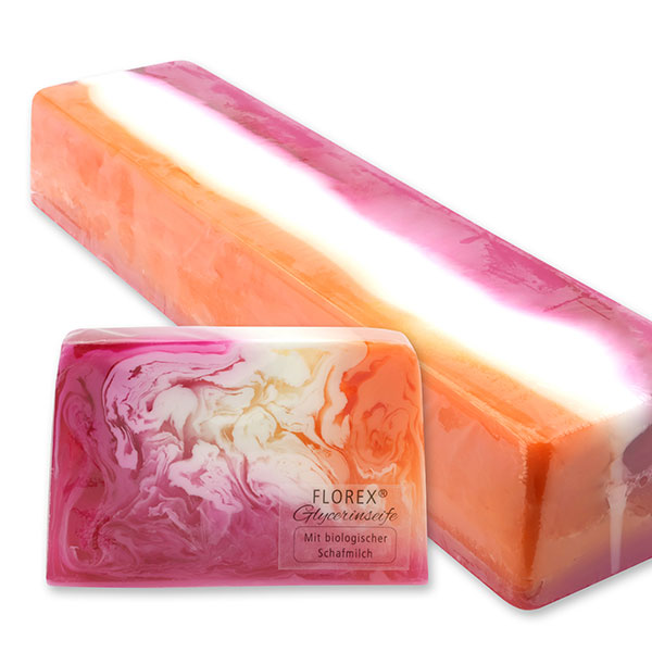 Handmade glycerin-soap block ca. 1,80kg, Peony 