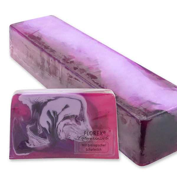 Handgemachter Glycerinseifen Strang ca. 1,80kg, Veilchen 