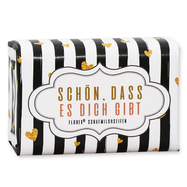 Sheep milk soap 100g "Schön, dass es dich gibt", Classic 