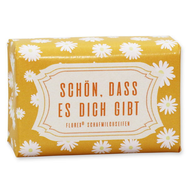 Sheep milk soap 100g "Schön dass es dich gibt", Sunflower 