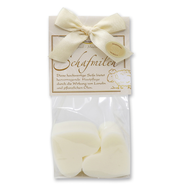 Sheep milk soap heart 4x23g in a cellophane bag "classic", Classic 