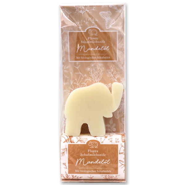 Schafmilchseifen "Florentine" in Cello, Elefant 80g Classic und eckig 100g Mandelöl 