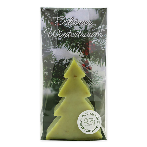 Schafmilchseife Tannenbaum 75g in Cello "Schöner Wintertraum", Eisenkraut 