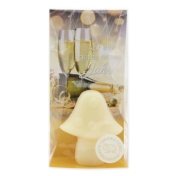 Schafmilchseife Fliegenpilz 50g in Cello "Auf ein gutes neues Jahr", Classic 