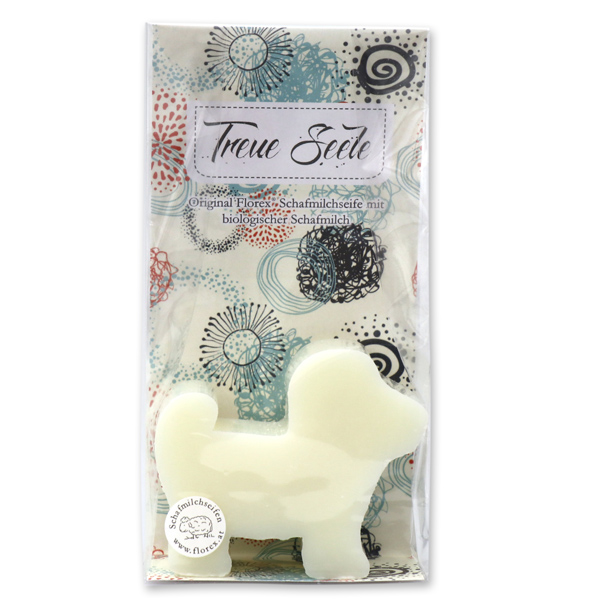 Sheep milk soap dog 72g in a cellophane "Treue Seele", Classic 