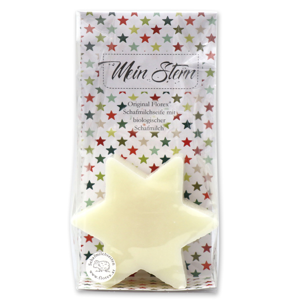 Sheep milk soap star 80g in a cellophane "Mein Stern", Classic 