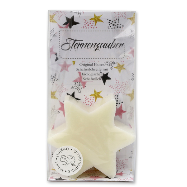 Sheep milk soap star 80g in a cellophane "Sternenzauber", Classic 