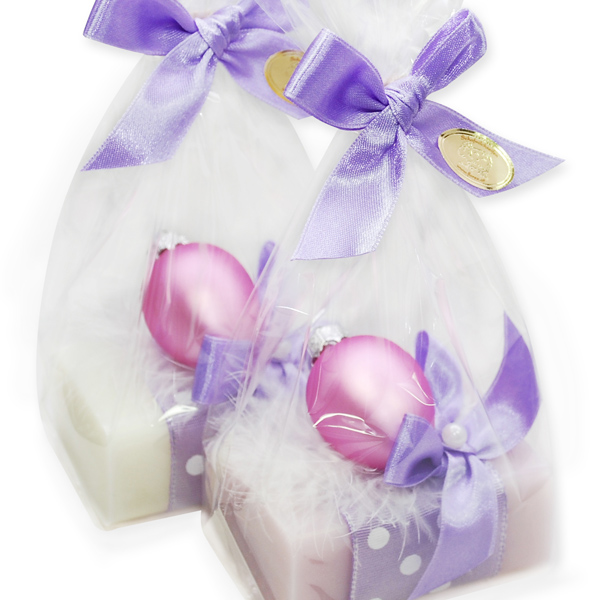 Sheep milk soap 100g decorated with an easter egg in a cellophane, Classic/lilac 