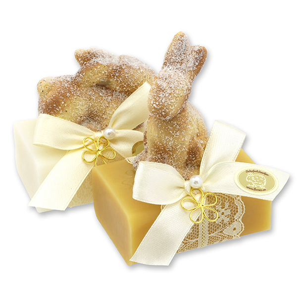 Sheep milk soap 100g decorated with a rabbit, Classic/swiss pine 