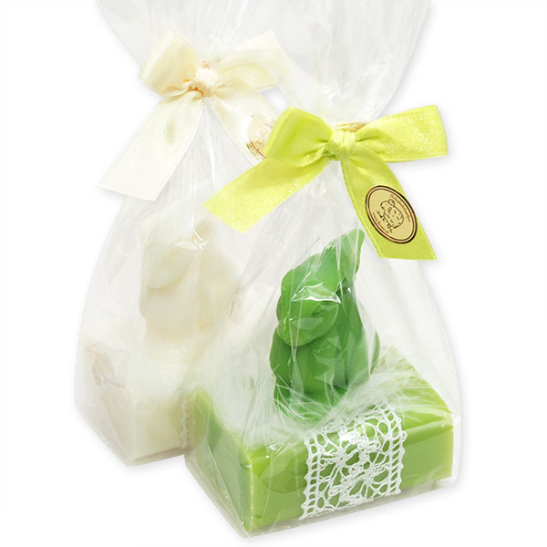 Sheep milk soap 100g, decorated with a soap rabbit 40g in a cellophane, Classic/pear 