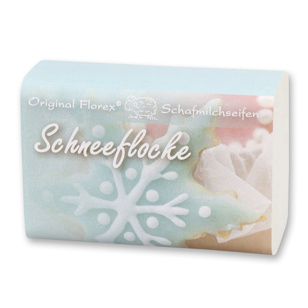 Sheep milk soap 100g "Schneeflocke", Christmas Rose White 