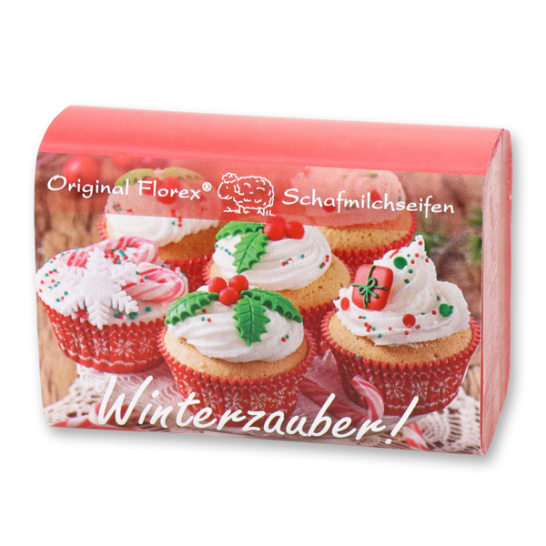 Schafmilchseife eckig 100g "Winterzauber", Cranberry 