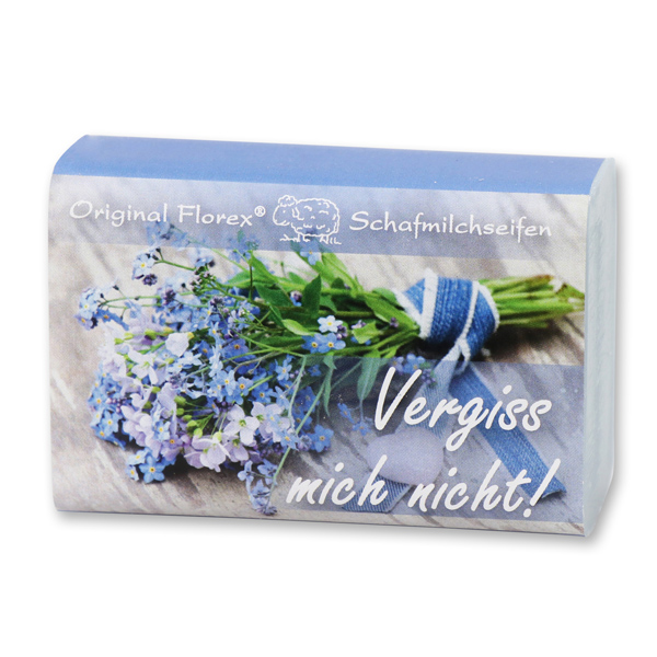 Schafmilchseife eckig 100g "Vergiss mich nicht", Vergissmeinnicht 
