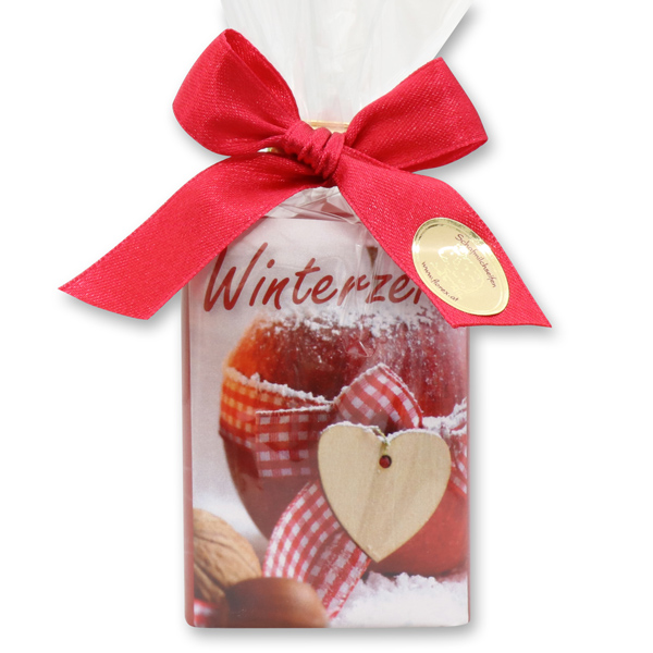 Schafmilchseife eckig 100g in Cello "Winterzeit", Granatapfel 