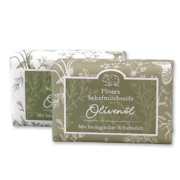 Sheepmilk soap 100g packed with florentine-sleeve, olive oil 