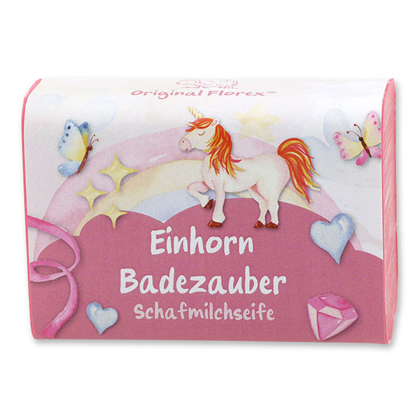 Sheep milk soap square 100g "Einhorn Badezauber", Flower magic 