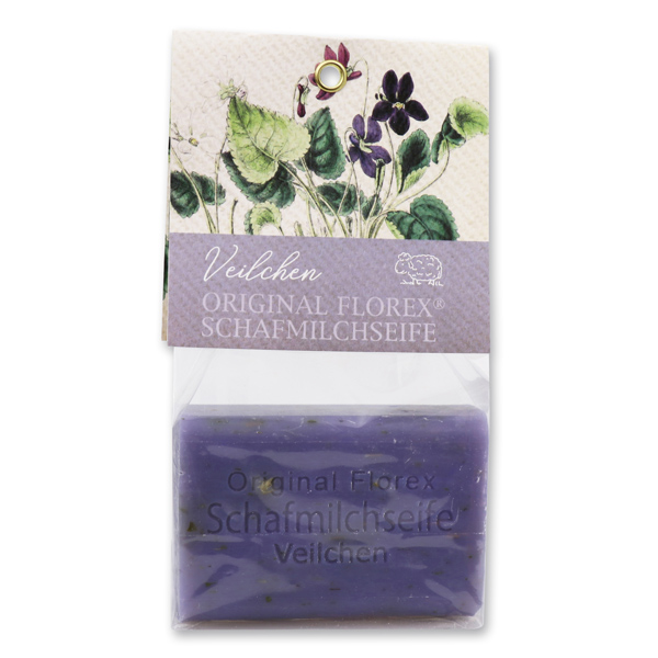 Sheep milk soap 100g in a cellophane bag, Viola 