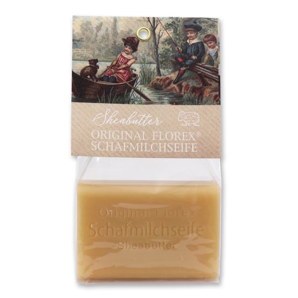 Sheep milk soap 100g in a cellophane bag, Sheabutter 