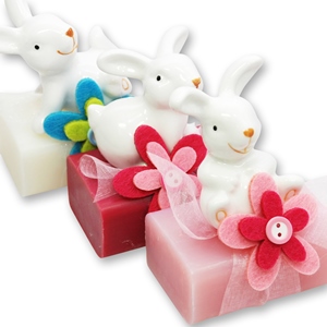 Sheep milk soap 100g decorated with a rabbit, sorted 