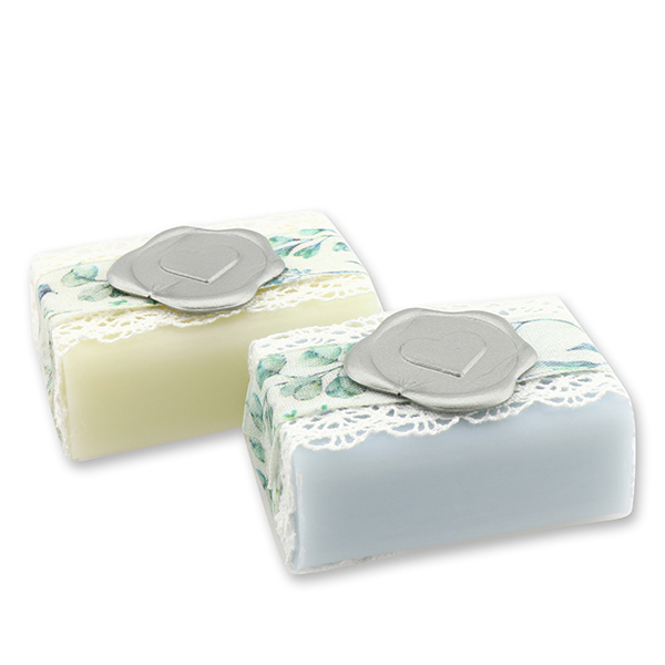 Sheep milk soap 100g, decorated with a heart, Classic/forget-me-not 