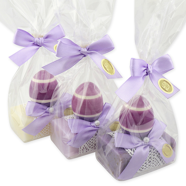 Sheep milk soap 100g decorated with an egg in a cellophane, sorted 