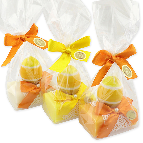 Sheep milk soap 100g decorated with an egg in a cellophane, sorted 