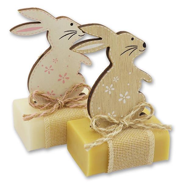 Sheep milk soap 100g decorated with a rabbit, Classic/swiss pine 