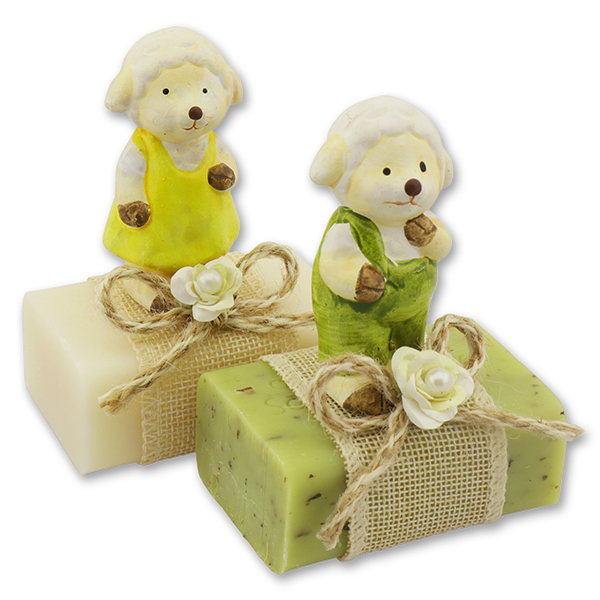 Sheep milk soap 100g decorated with a sheep, Classic/verbena 