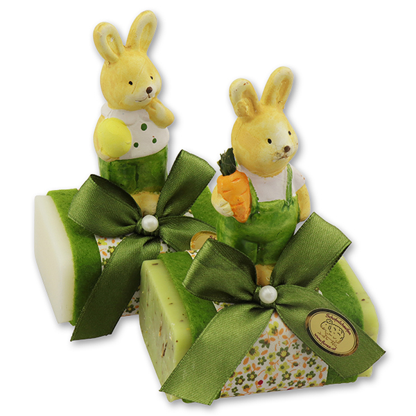 Sheep milk soap 100g decorated with a rabbit, Classic/verbena 