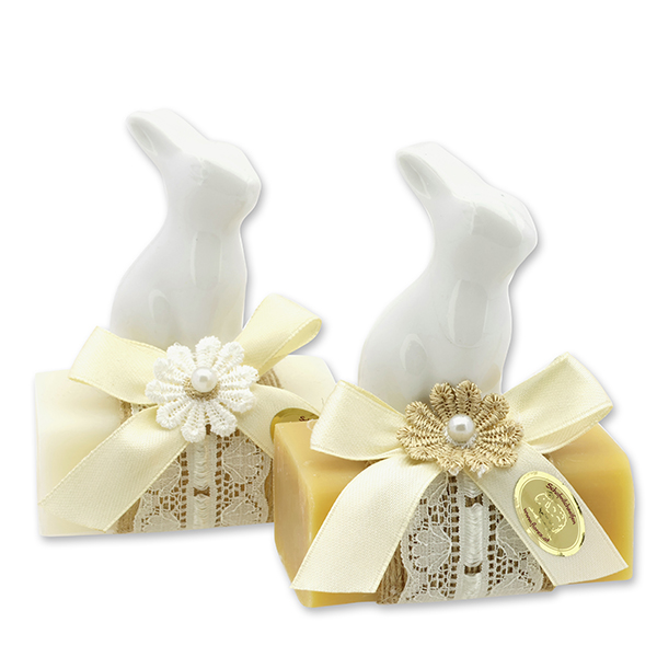 Sheep milk soap 100g decorated with a rabbit, Classic/swiss pine 