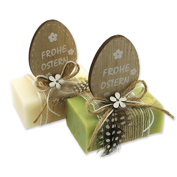 Sheep milk soap 100g decorated with an easter egg, Classic/verbena 