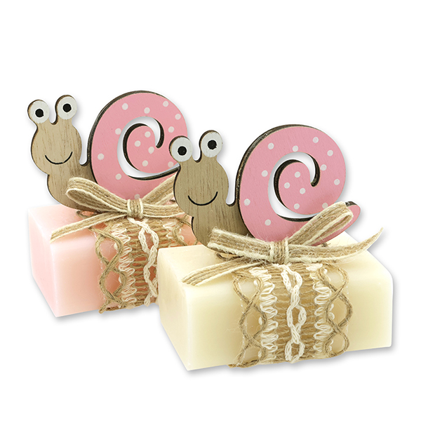 Sheep milk soap 100g decorated with a snail, Classic/jasmine 