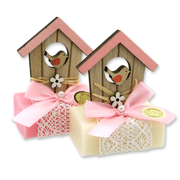 Sheep milk soap 100g decorated with a house, Classic/rose diana 
