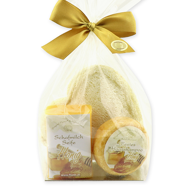 Soap set 3 pieces in a cellophane bag, Honey 