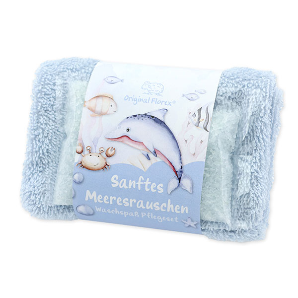 Bath salt 60g with a washcloth "Sanftes Meeresrauschen", Cloud breeze 