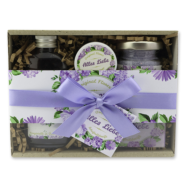 Gift set 4 pieces "Alles Liebe", Lavender 