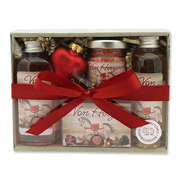 Gift set 4 pieces "Von Herzen", Pomegranate 