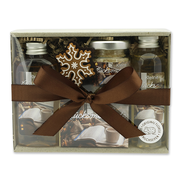 Gift set 4 pieces "Kleine Glücksmomente", Swiss pine 
